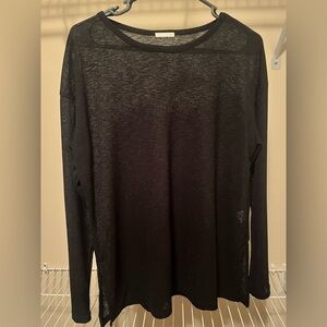 GU Black Sheer Long Sleeve Top size M